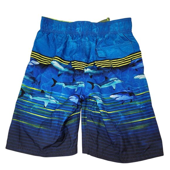 Gerry Youth Boy's Swim Short UPF 50+ Swim Trunks, Blue Sharks - Size: Medium - Picture 2 of 11